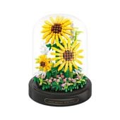 Klocki KWIATKI w SZKLE LAS SŁOIKU MAKROKLIMAT DEKORACJA PREZENT SŁONECZNIKI
