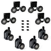 Komplet 8 rolek do kabiny prysznicowej czarne 23mm