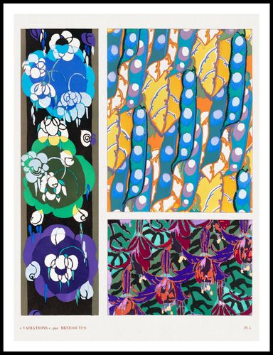 Plakat 75x100cm Kwiaty Art Deco v.5, Bénédictus Vintage do Salonu na Arena.pl