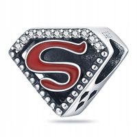 Zawieszka SREBRO 925 Charms Koralik Superman