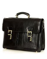 Teczka męska vintage handmade MARCO MAZZINI - skóra naturalna - CIRO Classic czarna