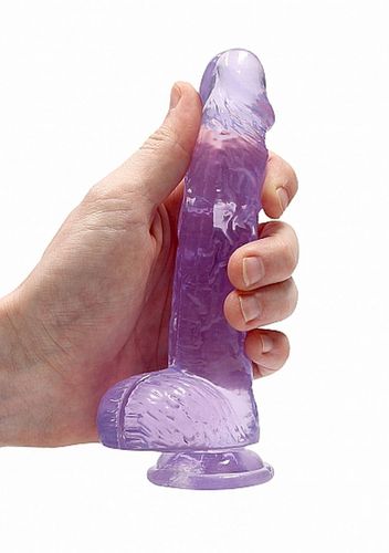 6 / 15 cm realistic dildo with balls   purple na Arena.pl