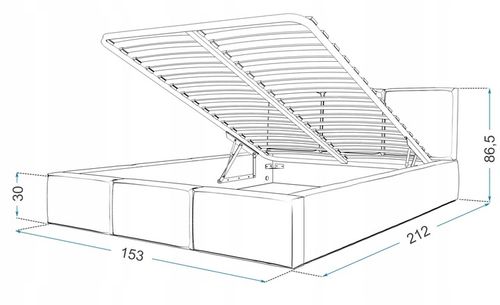 Łóżko 140x200 tapicerowane stelaż metalowy FRESIA na Arena.pl