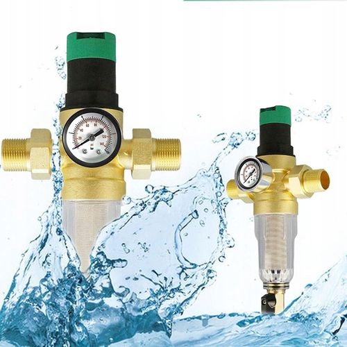REDUKTOR CIŚNIENIA WODY 1 CALA 3/4 MANOMETR+FILTR DŁUGI Z ZAWOREM 3Ccc na Arena.pl
