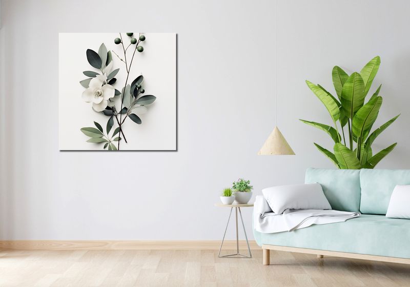 Obraz 90x90cm Papierowy Kwiat zdjęcie 2