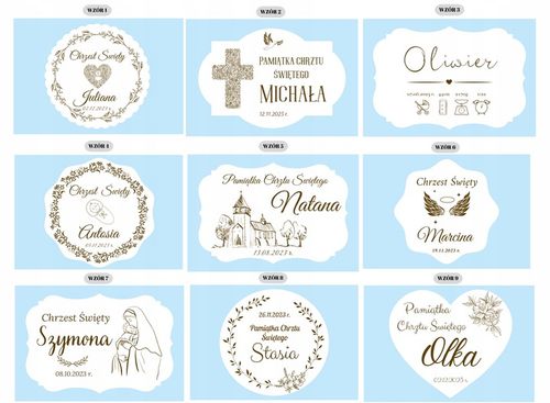 Pamiątka Chrztu Świętego Prezent na Chrzest z Grawerem BŁĘKITNE na Arena.pl