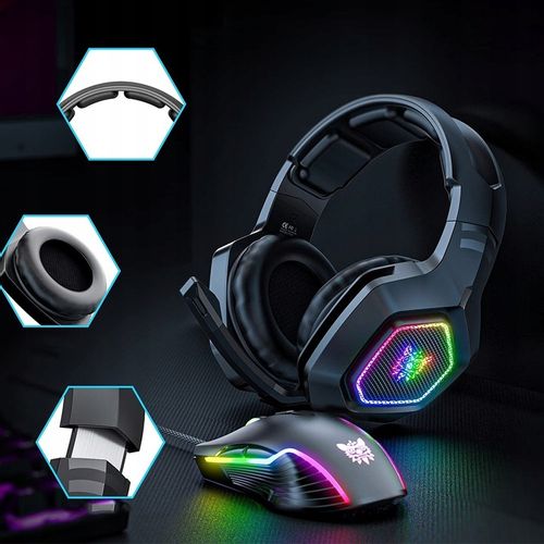 ONIKUMA K10 SŁUCHAWKI GAMINGOWE NAUSZNE PRZEWODOWE Z MIKROFONEM DO PC RGB na Arena.pl