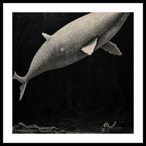 Plakat 40x40cm Biały Wieloryb na Arena.pl