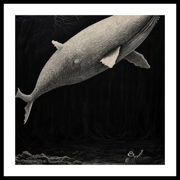 Plakat 40x40cm Biały Wieloryb zdjęcie 3