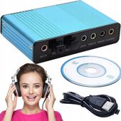 KARTA MUZYCZNA DŹWIĘKOWA USB JACK ADAPTER 5.1 7.1