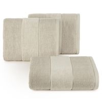 Ręcznik bawełniany z ozdobną bordiurą EMMA 50X90 beżowy