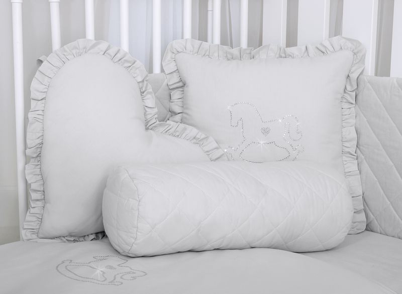 Dekoracyjna poduszka serce - szary zdjęcie 2