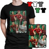 KOSZULKA T-SHIRT MĘSKI WZORY - Cristiano Ronaldo PIŁKARZ PIŁKA - XS