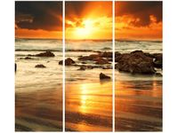 90CM 80 OBRAZ 3 ELEM WSCHÓD SŁOŃCA WZBURZONYM OCEANEM ŚCIENNY