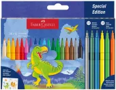 FABER-CASTELL Flamastry pisaki mazaki szkolne Dinozaury 24k metaliczne neon