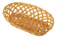Koszyk pleciony tworzywa COMBO owalny brązowy jasny imitacja wikliny