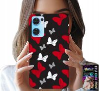 ETUI DO OPPO RENO7 5G - KOKARDKI CZERWONO BIAŁE MYSZKA, WZORY
