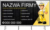 BANER REKLAMOWY 200x100 cm duży wybór USŁUGI OGÓLNOBUDOWLANE nazwa firmy