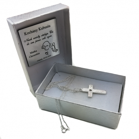 SREBRNY KRZYŻYK OZDOBNY Z CYRKONIĄ SREBRO PRÓBY 925 DOSTĘPNY W RÓŻNYCH KOLORACH zdjęcie 10
