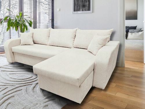 Narożnik rozkładany z funkcją spania - PALERMO sztruks, 2 pojemniki na Arena.pl