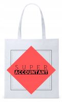 Dla Księgowej Księgowego Torba Eco Biała Shopper Z Nadrukiem Ze Zdjęciem
