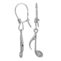 SREBRNE KOLCZYKI NUTY Z CYRKONIĄ SREBRO PRÓBY 925