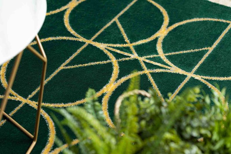 RUG/LU/ESTEMA/CIRCLES/BOTTLEGREEN+GOLD/160x220 zdjęcie 3