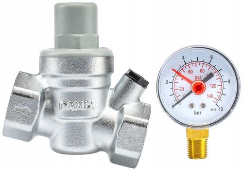 REDUKTOR CIŚNIENIA WODY Z MANOMETREM 1'' DN25 REGULATOR 1,5-6,5 BAR DAMIX na Arena.pl