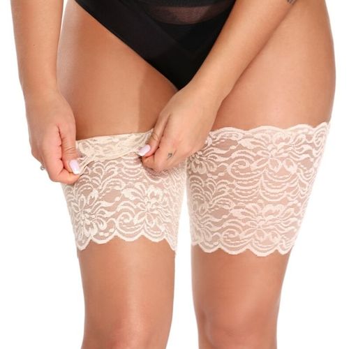 OPASKI NA UDA PRZECIW OTARCIOM KORONKA BEŻOWE 3/4 na Arena.pl