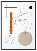 Plakat portret boho styl ciało 21x30 cm w czarnej ramie