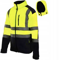 KURTKA ROBOCZA softshell roboczy ODBLASKOWA ostrzegawcza z kapturem WODOODP