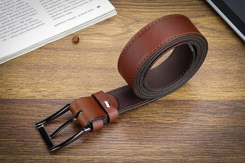 GRACIO pasek skóra męski 120 brązowy GARNITUROWY na Arena.pl