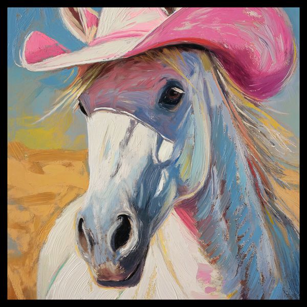 Plakat 40x40cm Różowy Kapelusz zdjęcie 2