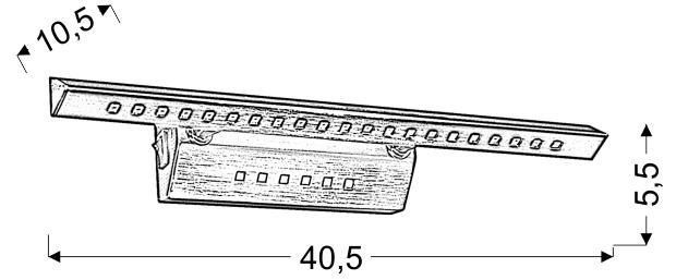 Forte LED 3 kinkiet 7W LED rurka trójkątna z wyłącznikiem chrom zdjęcie 6