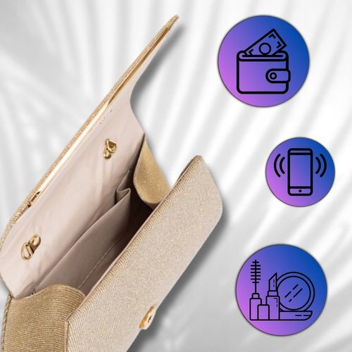 Kopertówka Wizytowa Mała ZŁOTA Torebka Wieczorowa ŁAŃCUSZEK Elegancka Mini na Arena.pl