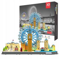 Puzzle 3D Londyn Funny 106 el. karton z podświetleniem LED