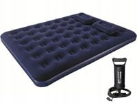 Materac 2-osobowy Dmuchany Welurowy Turystyczny Łóżko 203x152x22cm Pompka