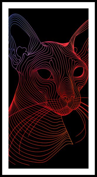 Plakat 50x100cm Cyfrowa Kocica zdjęcie 3