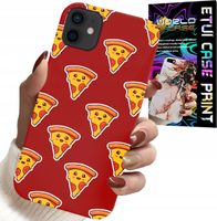 ETUI DO IPHONE 11 - WZÓR Z WESOŁĄ PIZZĄ NA CZERWONYM TLE