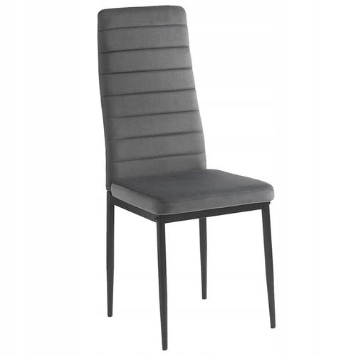 KRZESŁO PIKOWANE WELUR SALON JADALNIA KUCHNIA WYSOKIE MARK KT118 SZARE na Arena.pl