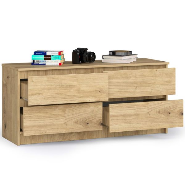 Komoda K 120 cm 4 szuflady - dąb artisan zdjęcie 2