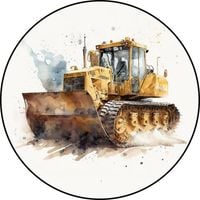 Opłatek na tort Koparka Spych Ładowacz Maszyna Budowlana Ostrówek