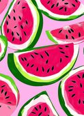 Plakat 13x18cm Nowoczesny Owoce I ArbuzyI Pop Art Vintage do Salonu