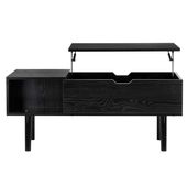 Stolik kawowy z podnoszonym blatem i schowkiem, ława do salonu 100x50x43 cm czarny