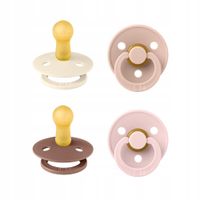 Smoczek uspokajający BIBS okrągły zestaw 4 szt kauczuk 6m+ COLOUR Blush Mix