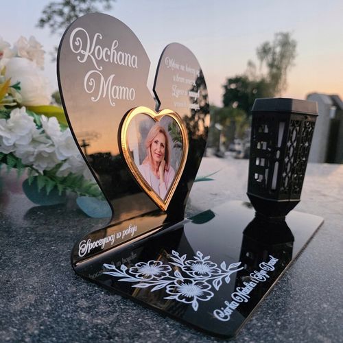 WIECZNY ZNICZ SOLARNY LED Ze Zdjęciem Cmentarz dla Mamy Taty Babci na Arena.pl