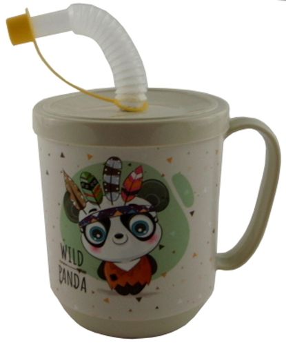 KUBEK Z UCHEM SŁOMKĄ RURKĄ DO NAPOJÓW SOKÓW Z POKRYWKĄ na Arena.pl