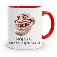 Kubek Czerwony Prezent Dla Brata Przystojniacha Z Nadrukiem Ze Zdjęciem