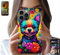 ETUI DO IPHONE 13 PRO - KWIACISTE WZORY PIESEK PIES JORK PLECKI