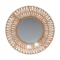 Okrągłe Lustro Ścienne Trawa Morska BOHO ETNO 45cm do Salonu Wiszące eco